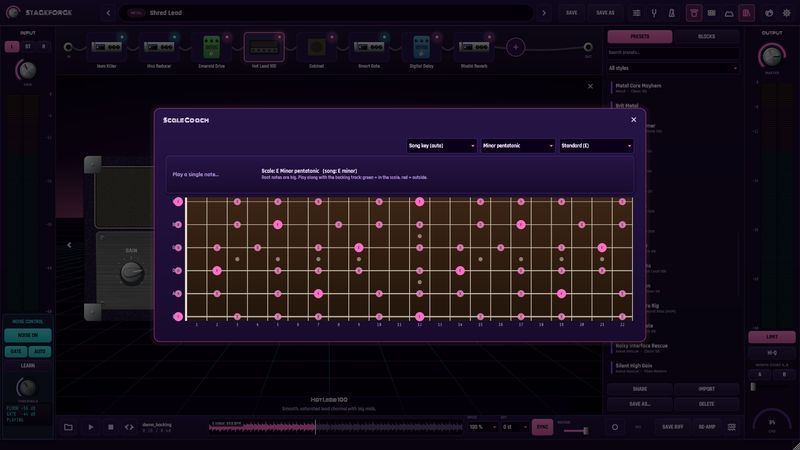 Scale Coach fretboard